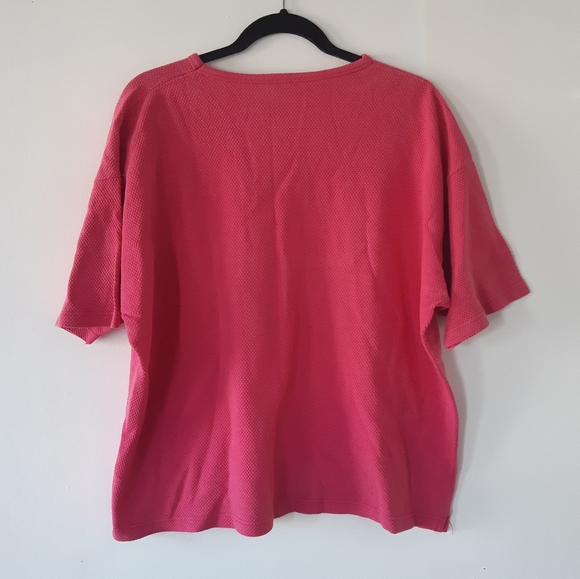 VINTAGE L Oversized Waffled Pink Shirt - Picture 7 of 7